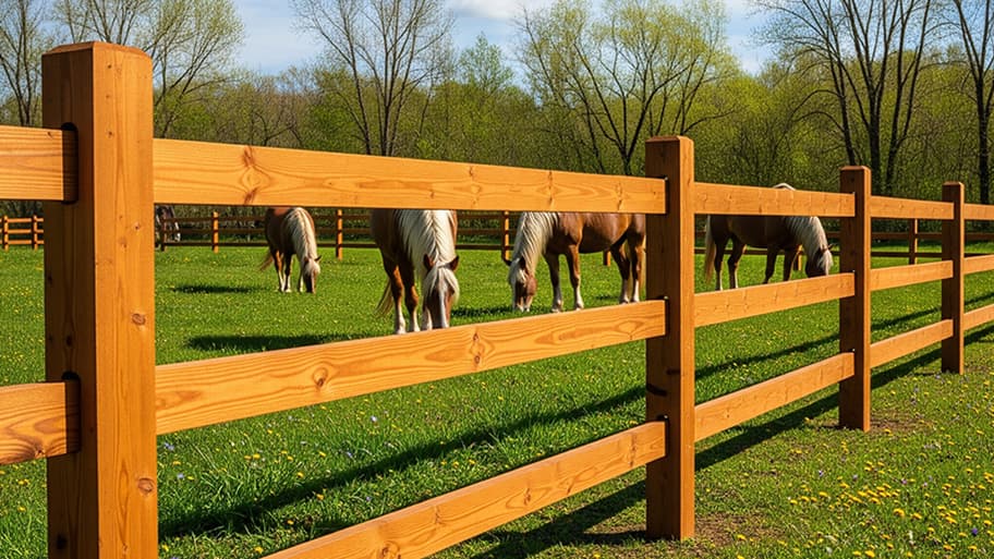 Ranch Rail fence installed by Alpine Fence & Deck