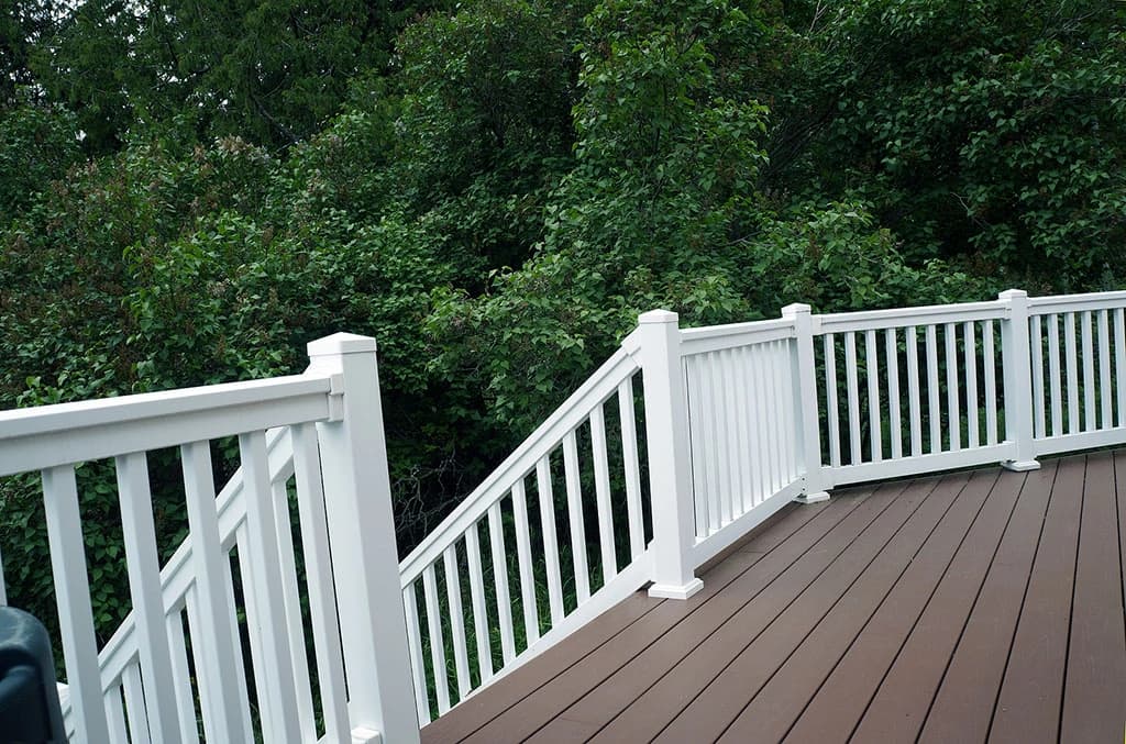 Vinyl Railing fence installed by Alpine Fence & Deck